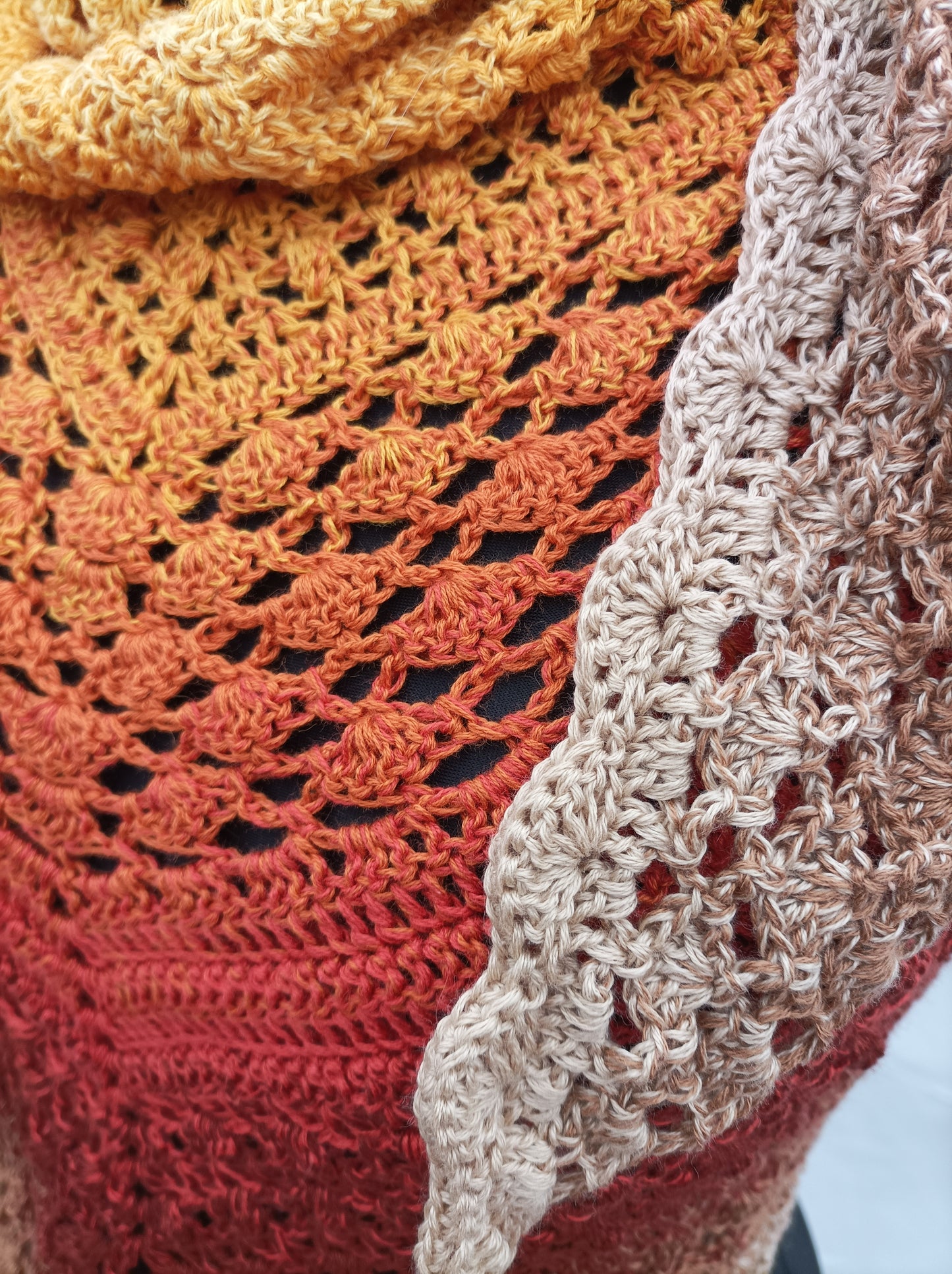 Triangles - Crotchet scarfs wraps with different pattern