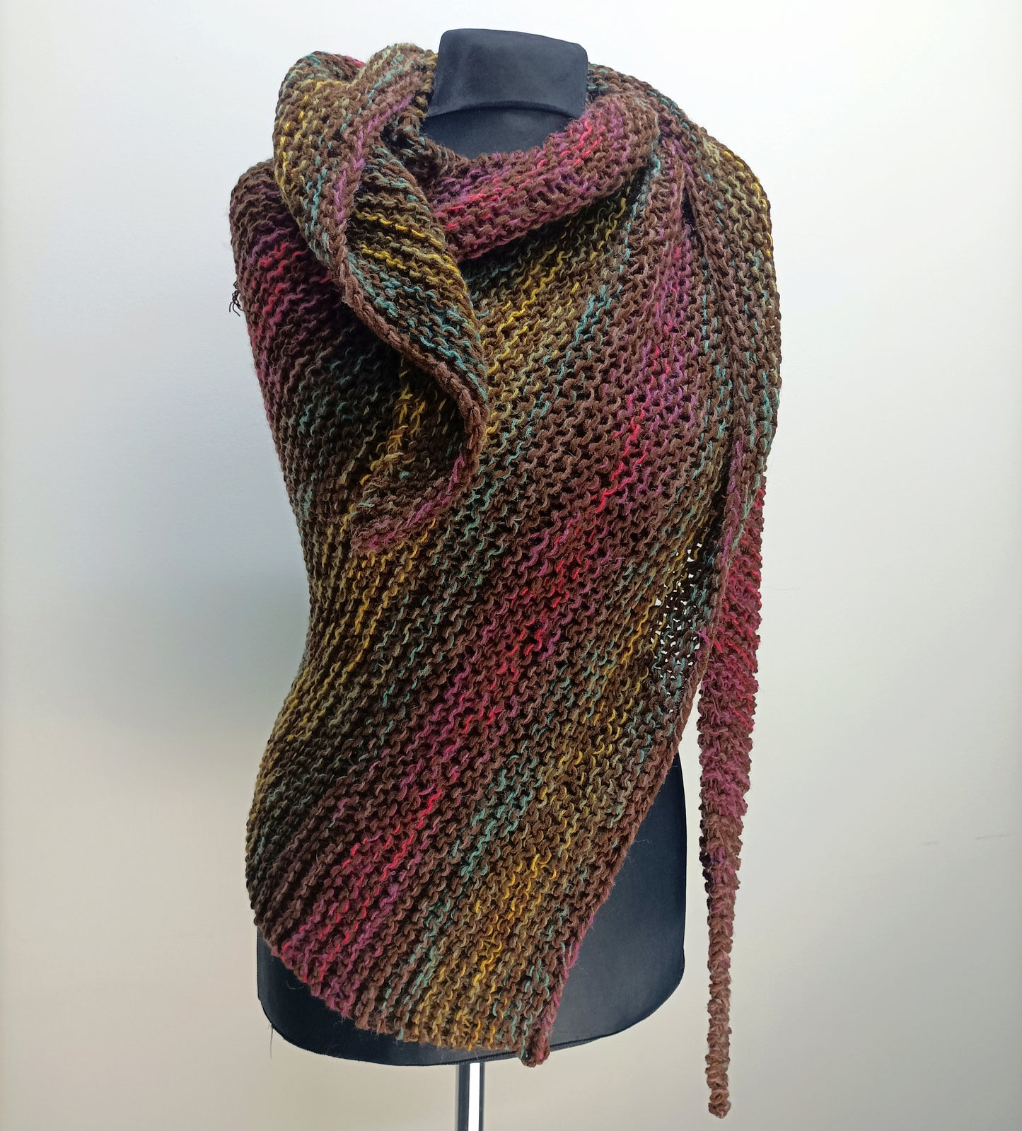 Maxi triangle knitted scarf wrap