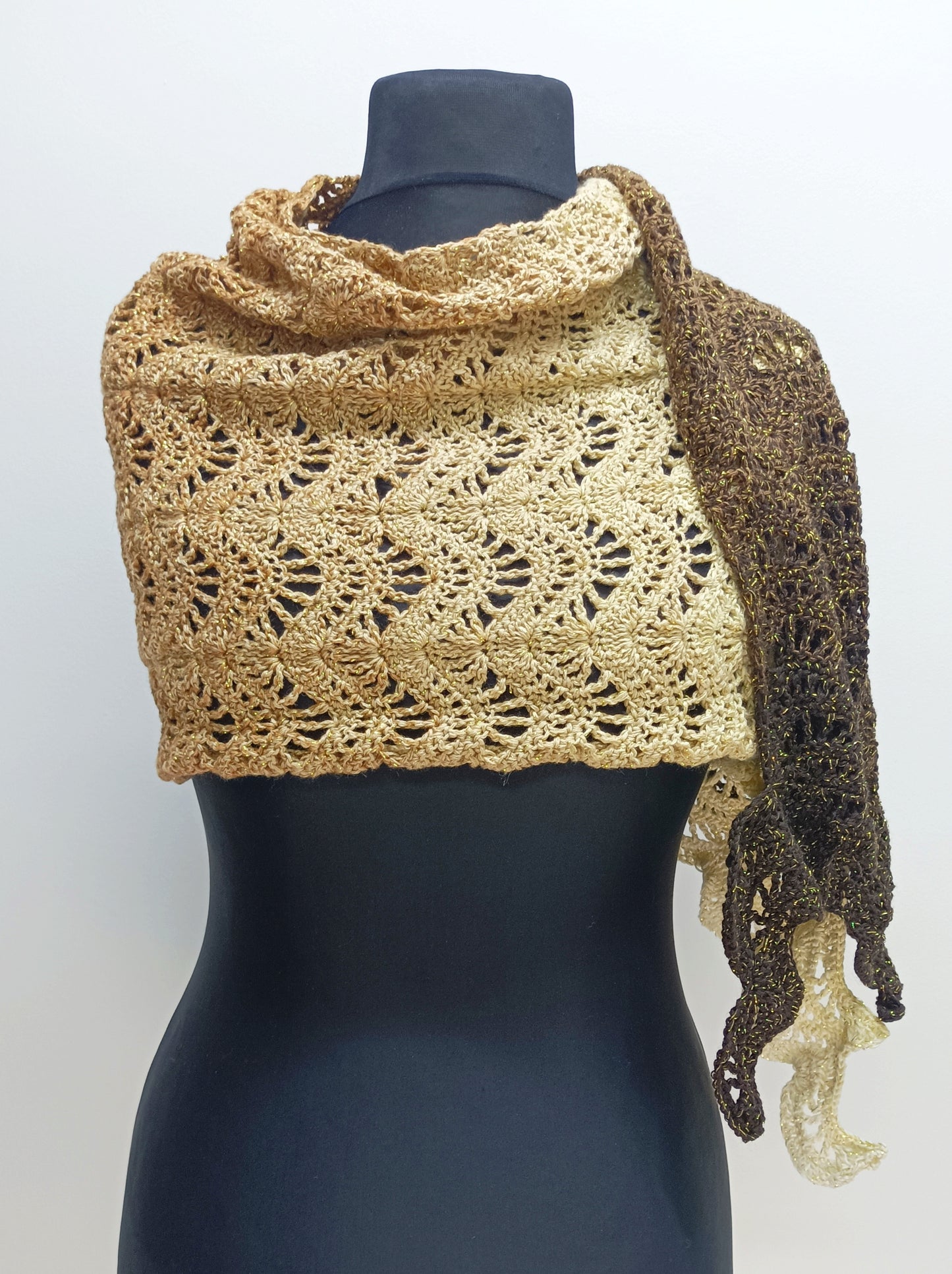 Triangles - Crotchet cotton scarfs wraps with different pattern