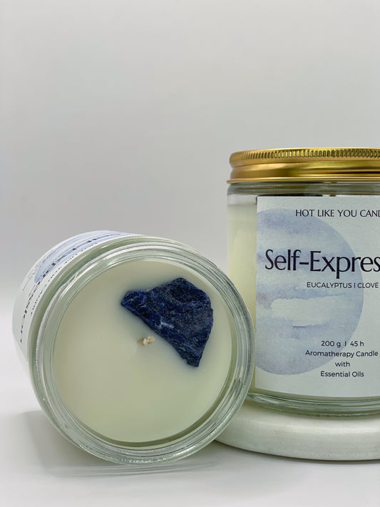 Self-Expression/Sebavyjadrenie – manifestačná sviečka krčnej čakry