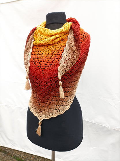 Triangles - Crotchet scarfs wraps with different  pattern