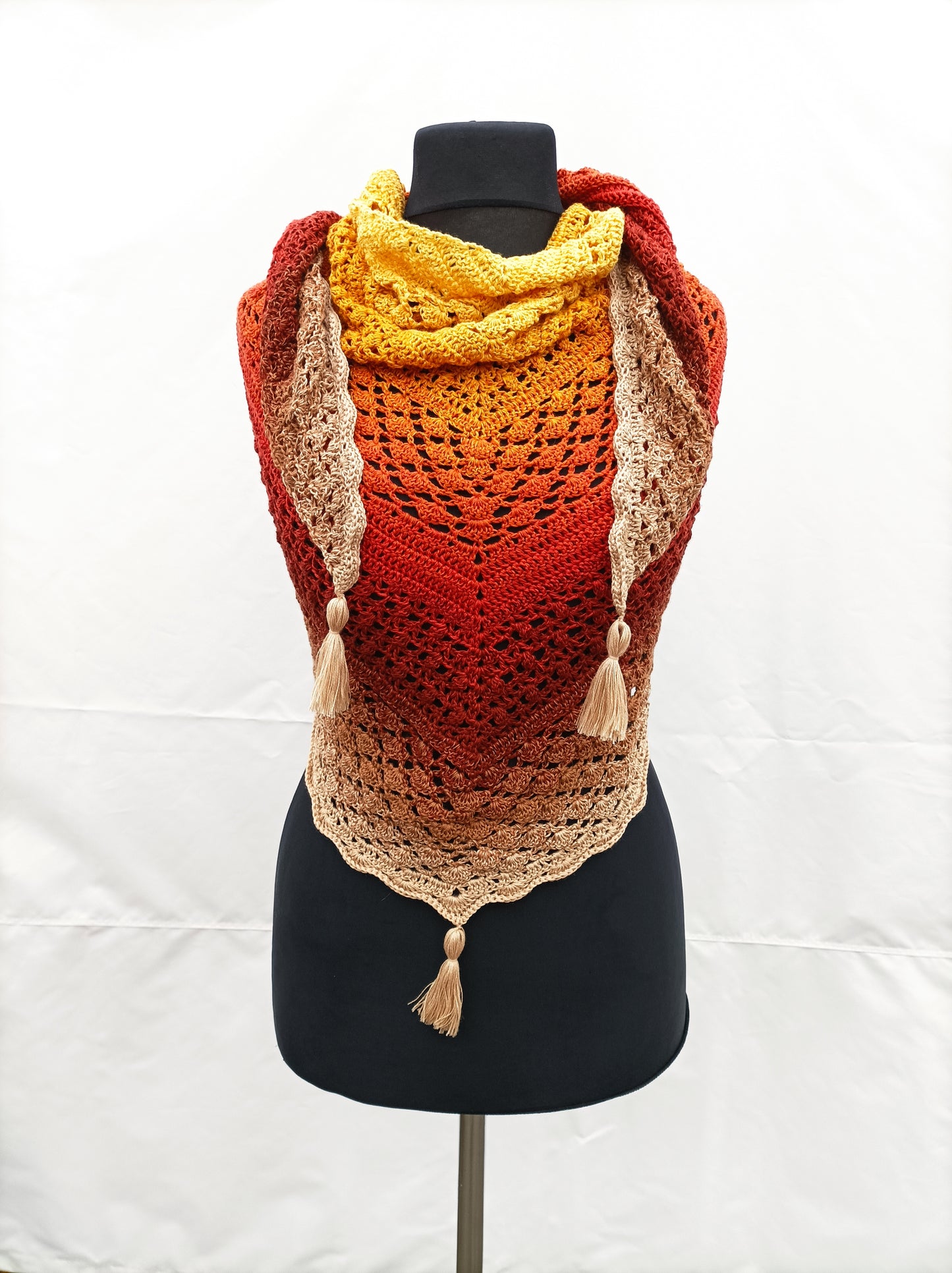 Triangles - Crotchet scarfs wraps with different  pattern