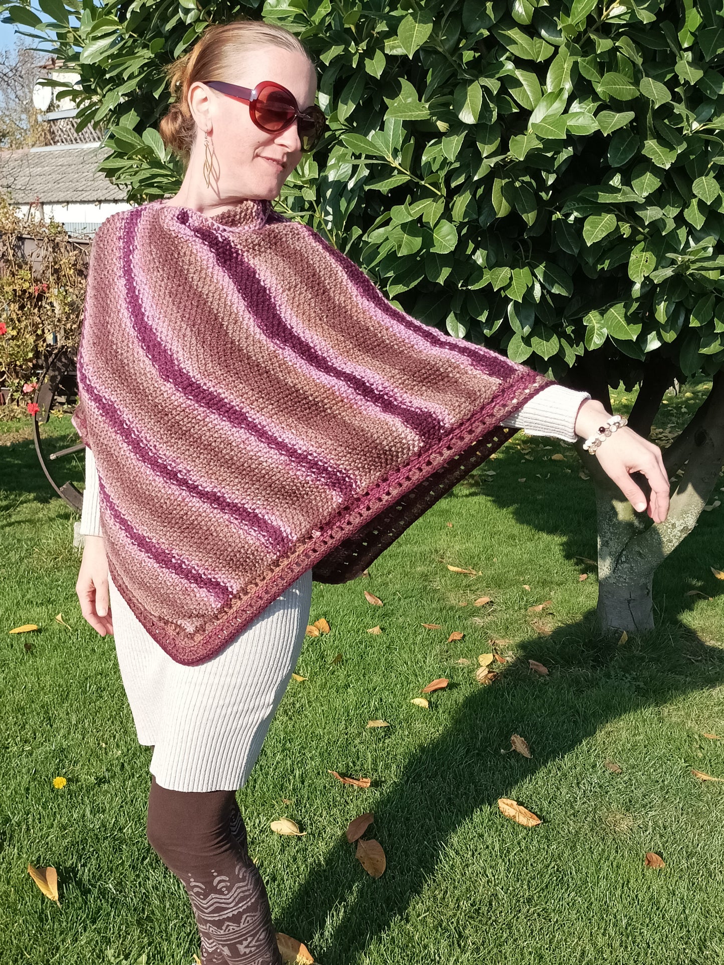 Asymmetrical Multicolour Poncho