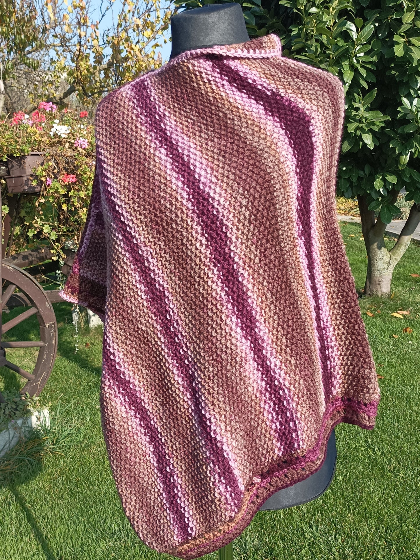 Asymmetrical Multicolour Poncho