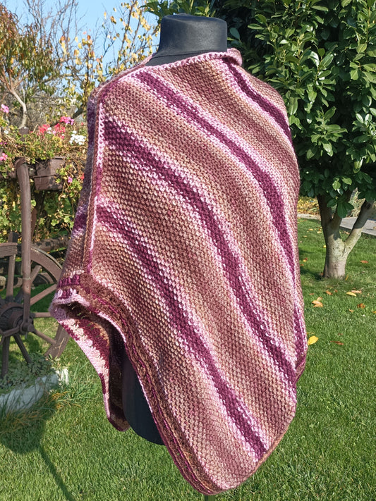 Asymmetrical Multicolour Poncho