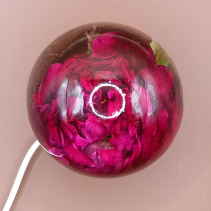 Ball resin lamp with dried flowers - Big