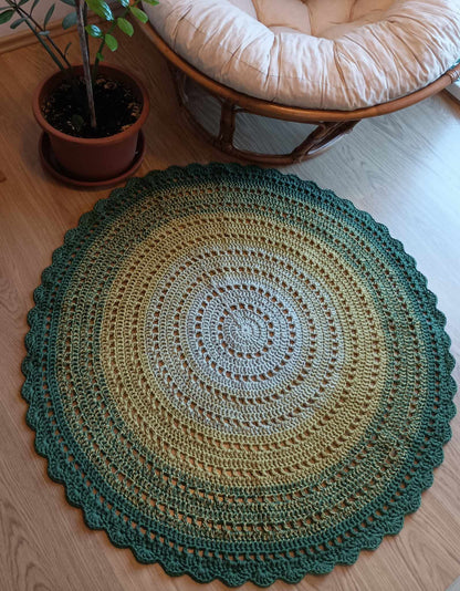 Mandala multicolour crotchet rug