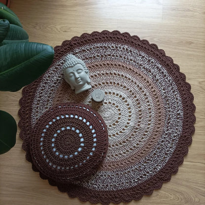 Mandala multicolour crotchet rug